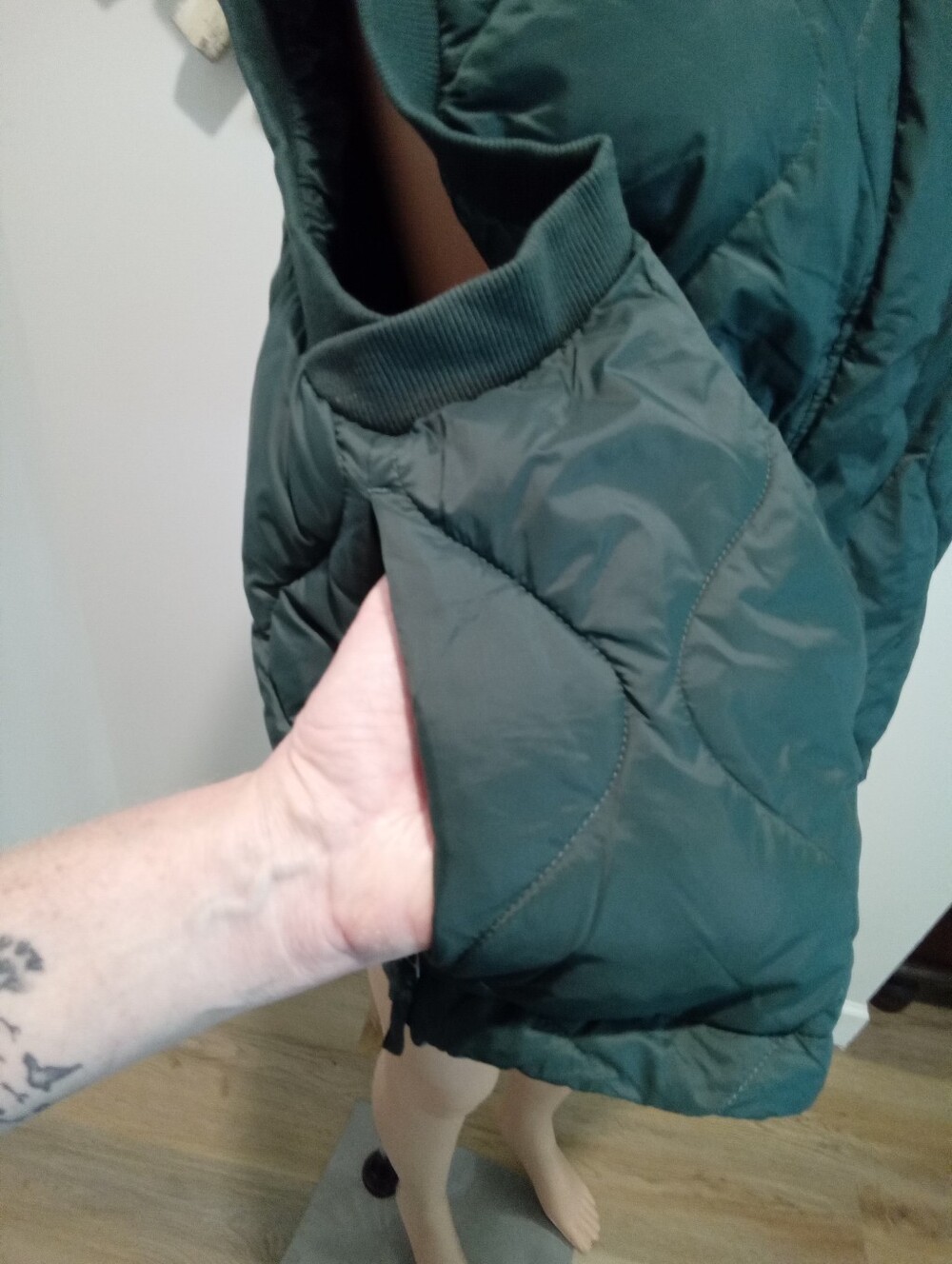 FLX PlusSz XXL Hunter Green Quilted Puffer Vest P2P25" Fall Fashion Winter Layer - Picture 5 of 15